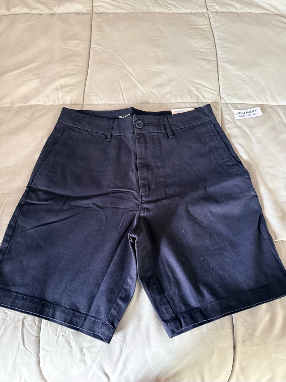 Old Navy Men's Dark Navy Flat-Front Chino Shorts